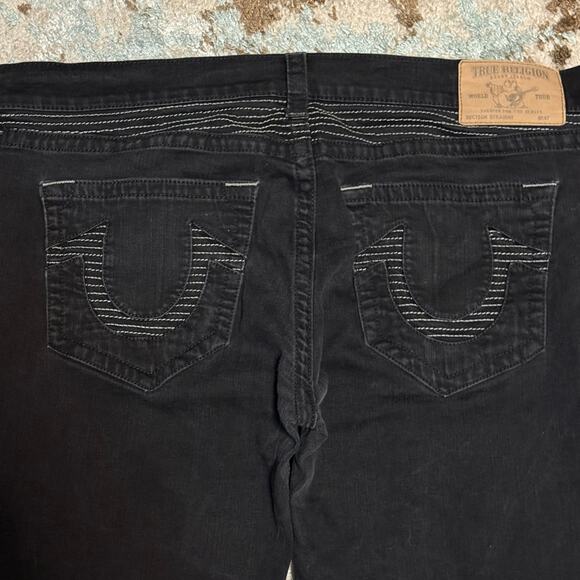True Religion Mens Straight Black Jeans Size 42x32 Y2K - Picture 3 of 7